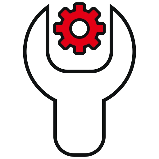 Icon mit Schraubenschlüssel und Zahnrad