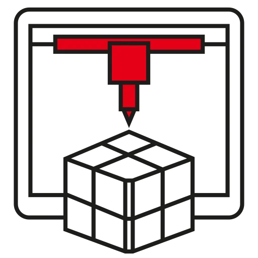Icon einer Fertigungsanlage mit Bolzen